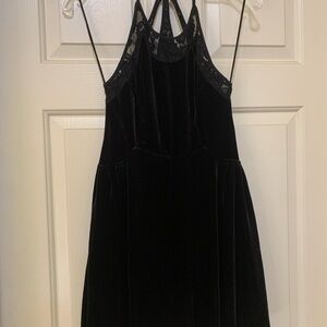Free People Black Velvet Dress